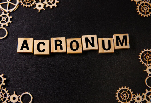 random letters around, top view on wooden background