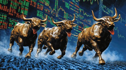 Bull market surge.  Aggressive investment. Financial strength