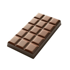 Delicious chocolate bar. Transparent background png.