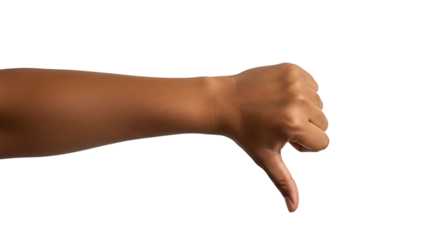 Hand Gesture Thumbs Down Isolated on White Background Representing Disapproval