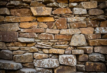 Obraz premium A stone wall with ivy growing on it.
