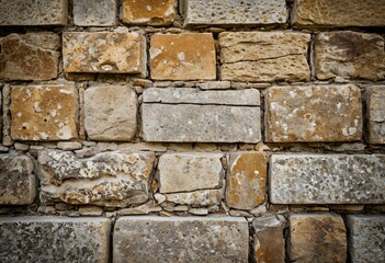 Obraz premium A stone wall with a lot of cracks in it.