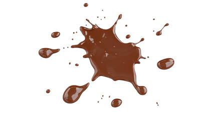 a splash of liquid chocolate on a white background showcasing it
