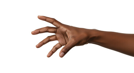 Reaching Out African American Hand Isolated on White Background Studio Shot