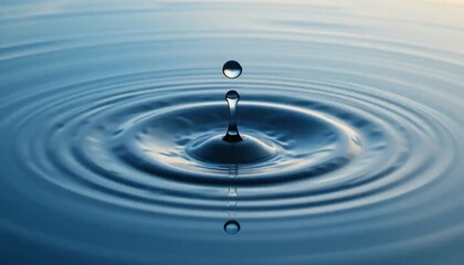 Clear Water drop with circular waves