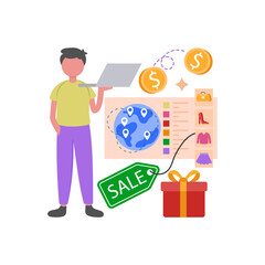 Obraz premium Worldwide Global Market Access Vector Illustration