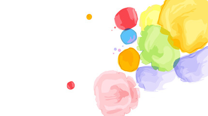 Colorful Sketchnote Style Background with Abstract Watercolor Blooms  
