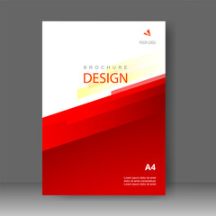 Book cover red line speed modern design. Annual report. Brochure template, catalog. Simple Flyer promotion. magazine. Vector illustration