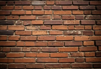 Obraz premium A red brick wall with a black background.