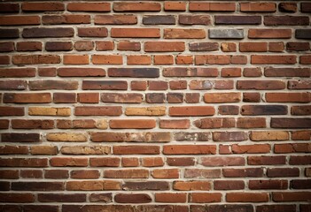 Obraz premium A red brick wall with a black background.