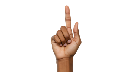 Black Hand Pointing Upward Isolated on White Background Stock Image