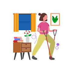 Effective Home Workout Routine Vector Illustration