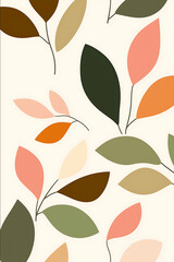 a simple and minimalist illustration of a cute neutral beige green pink brown orange colors pattern