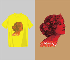 Woman portrait with yellow tshirt