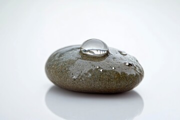 Water Drop on Stone Pebble Still Life Simplicity Close Up