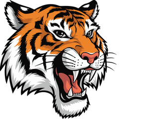 Tiger Head Vector | Fierce & High-Quality Animal Graphics