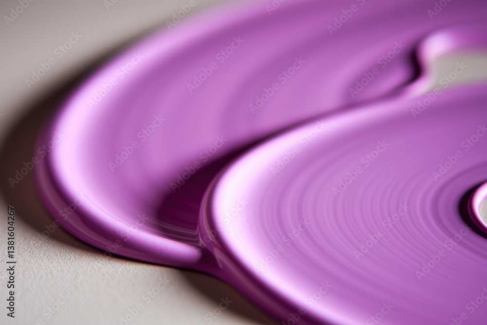 Poster smooth swirls of vibrant purple paint creating abstract art on canvas surface