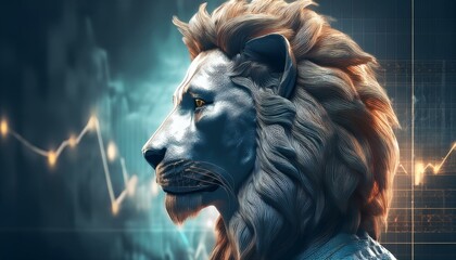 portrait of a businessman lion