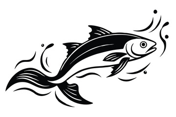 fish jumping out of the water, silhouette.