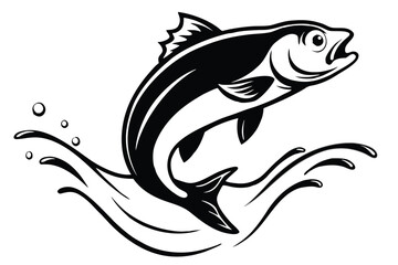 fish jumping out of the water, silhouette.