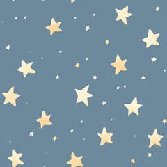 Soft Blue Background with Whimsical Stars Pattern Design