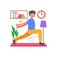 Warrior Pose Yoga Strength Practice Vector Illustration