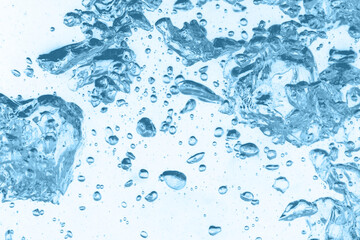 Many air bubbles in clean water, closeup