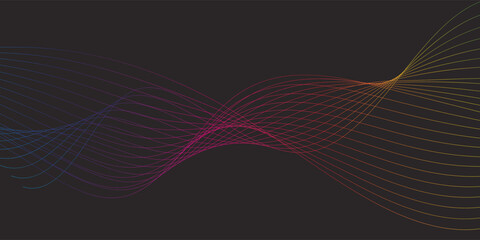 A long exposure photograph. Light Painting Photography - swirly waves of neon multicolor light against a black background