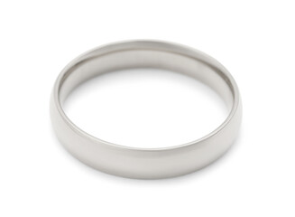 Shiny silver wedding ring isolated on white