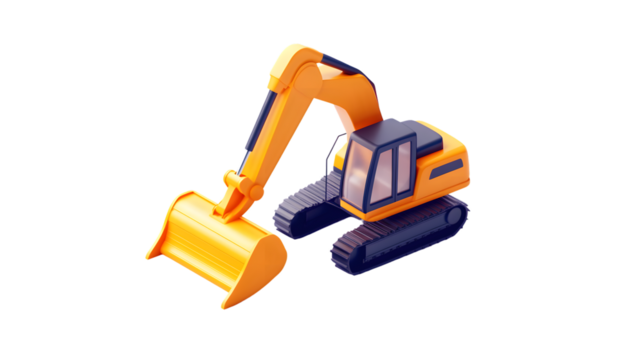 A vibrant construction excavator in action ideal for engineering building and machinery them
