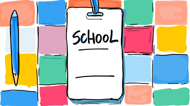 Colorful School Registration Template with Pencil  