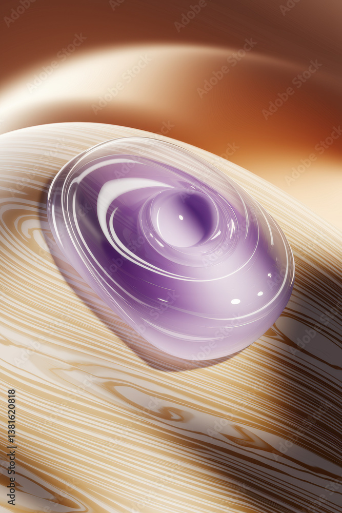 Poster abstract swirl of purple and cream in fluid dynamics over soft textured background