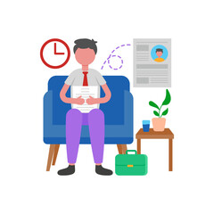 Optimizing Interview Waiting Period Strategies Vector Illustration