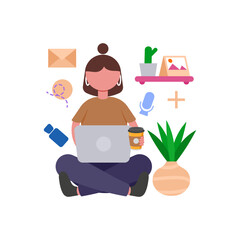 Effective Remote Work Management Best Practices Vector Illustration