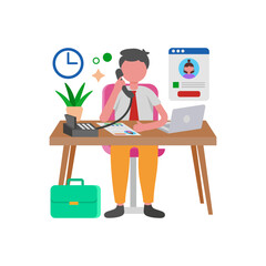 Structured Phone Interview Screening Techniques Vector Illustration
