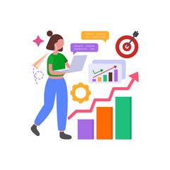 Employee Performance Review Evaluation Framework Vector Illustration