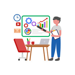 Clear Project Plan Presentation Guidelines Vector Illustration