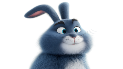 Adorable Animated Rabbit with Expressive Eyes and Whiskers Perfect for Childrens Content Fan