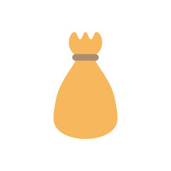Brown bag flat jcon vector design illustration. 