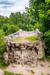 Destroyed old railway bridge in Kruklanki, Poland, August 2021
