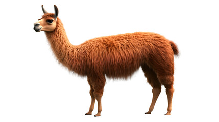 Fototapeta premium Brown Llama Fluffy Animal South American Camelid Wildlife Cute Creature Furry Mammal Zoo