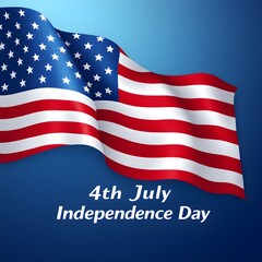Fototapeta premium american flag waving in the wind