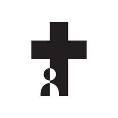 Obraz premium Church symbol vector design, Christian, Catholicism religion symbol element vector design illustration. 