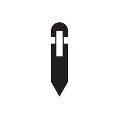 Pencil and cross vector icon, school tool item, pen symbol element vector illustration. 