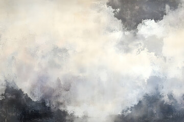 Fototapeta premium Soft abstract painting shows blended gray and white artistic strokes