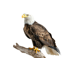 Obraz premium Eagle perched on branch wildlife nature isolated on transparent background, png