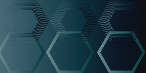 Abstract blue glowing geometric lines on dark background. Modern shiny blue rounded square lines pattern. Futuristic technology concept. Suit for poster, cover, banner, presentation, website, flyer