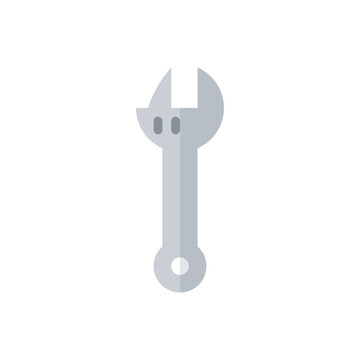 Wrench flat icon design, service and repair tool symbol element vector design illustration. 