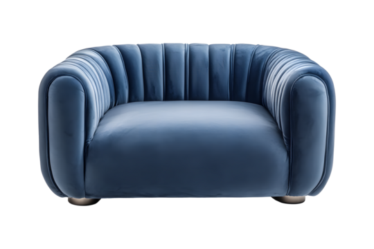 Modern Velvet Pet Sofa with Raised Edges - Luxury Pet Furniture on transparent background - Powered by Adobe