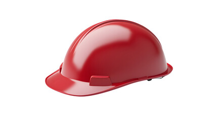Fototapeta premium Red Safety Helmet Isolated on Black Background for Construction Industrial and Protective Gea